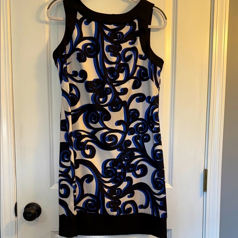 Christopher & Banks Blue Sleeveless Sheath Mini Dress